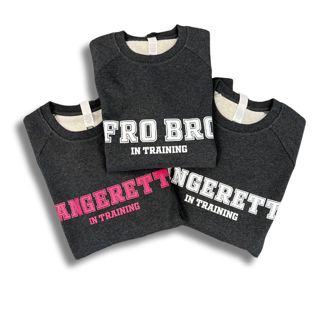 Kids 'FRO BRO & RANGERETTE IN TRAINING' Crew Sweatshirts