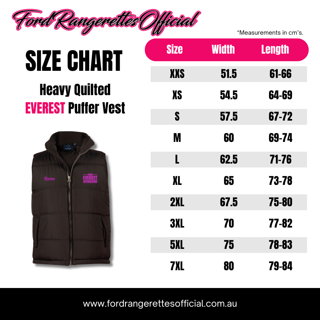 Ford EVEREST Offroad 4x4 Crew Heavy Quilted Puffer Vest